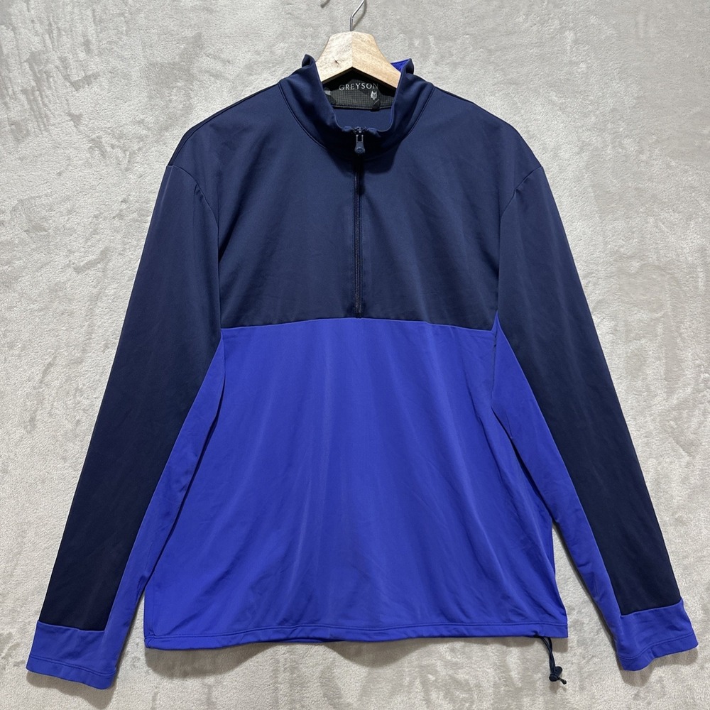 Greyson Clothiers Comanche 1/4 Zip Hybrid Pullover Jacket Men's M Two-Tone Blue
